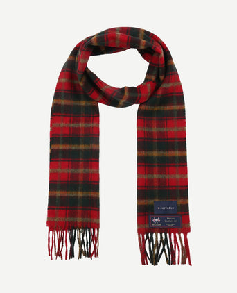 Sjaal ruit merino wol rood