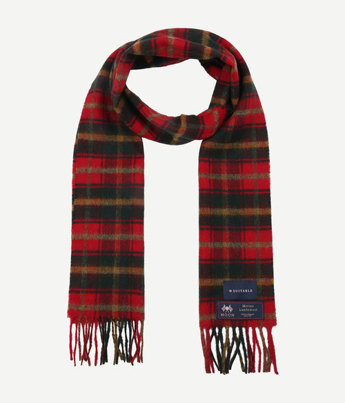 Suitable sjaal ruit merino wol rood