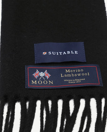 Suitable sjaal ruit merino wol zwart