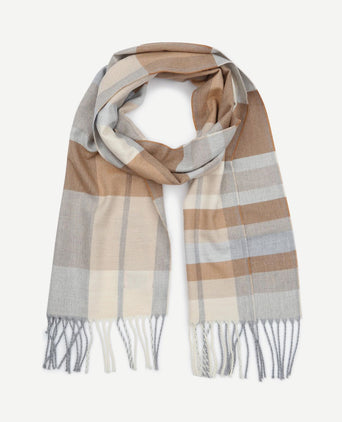 Sjaal softfeel ruiten beige