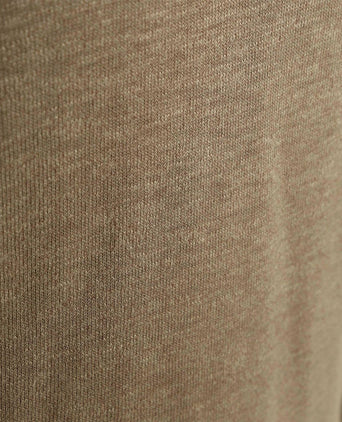 Slub yarn halve rits trui beige