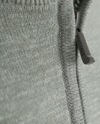 Suitable slub yarn halve rits trui groen | Slim-fit