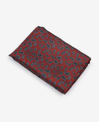 Zijde pochet paisley bordeaux