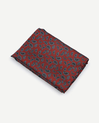 Zijde pochet paisley bordeaux
