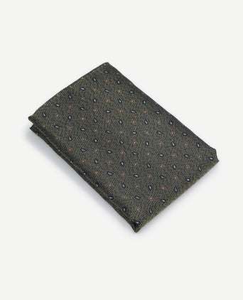 Zijde pochet small paisley olive