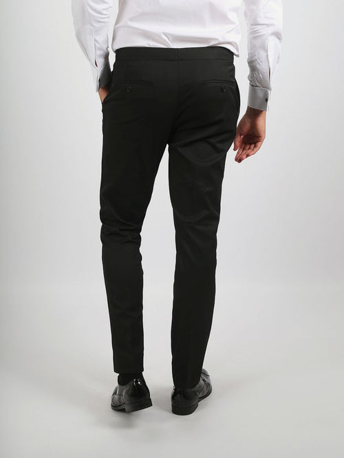 Rokkostuum broek wol blend zwart