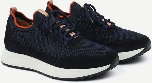 Suitable sneaker suede donkerblauw