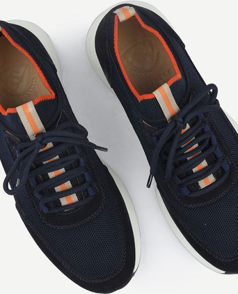 Sneaker suede donkerblauw