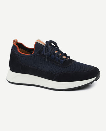 Sneaker suede donkerblauw