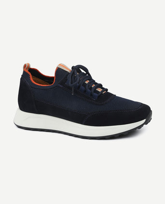 Sneaker suede donkerblauw