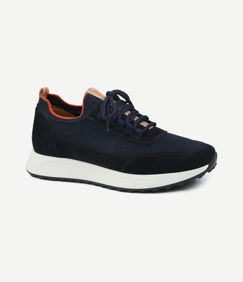 Sneaker suede donkerblauw