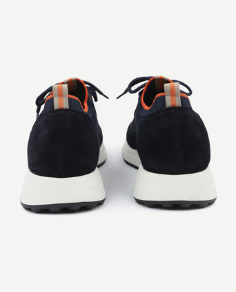 Sneaker suede donkerblauw
