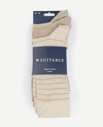 Suitable sokken (3-pack) print ecru