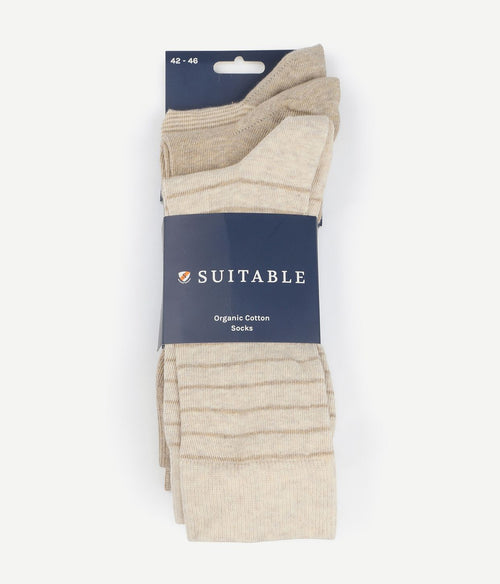 Suitable sokken (3-pack) print ecru