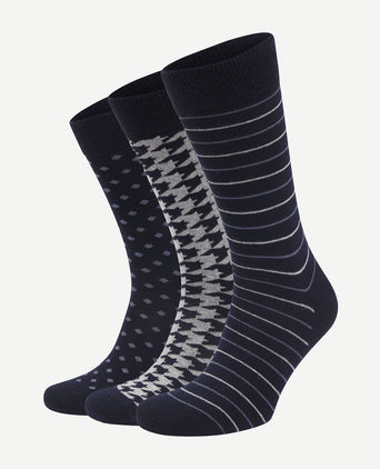 Suitable sokken (3-pack) print donkerblauw