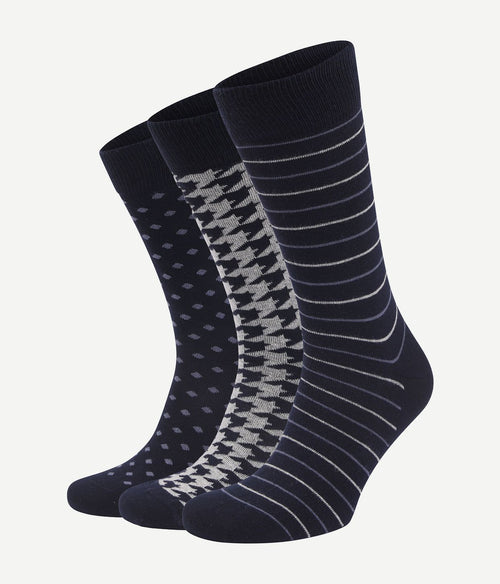 Suitable sokken (3-pack) print donkerblauw