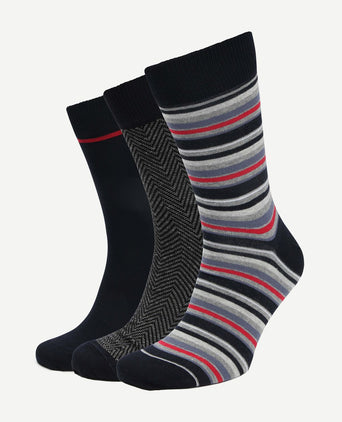 Sokken (3-pack) print donkerblauw multicolour
