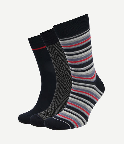 Sokken (3-pack) print donkerblauw multicolour