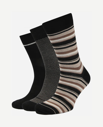 Sokken (3-pack) print zwart multicolour