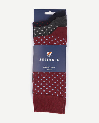 Suitable sokken (3-pack) stippen multicolour