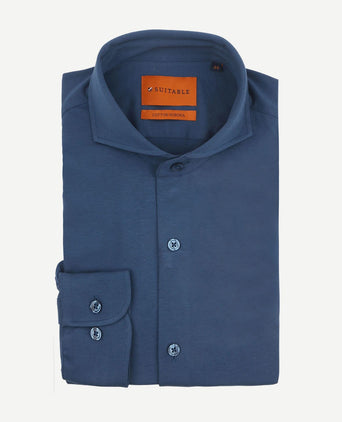 Suitable sorona overhemd denim blauw | Slim-fit
