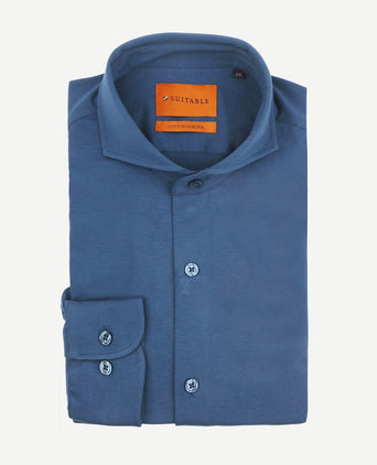Suitable sorona overhemd denim blauw | Slim-fit