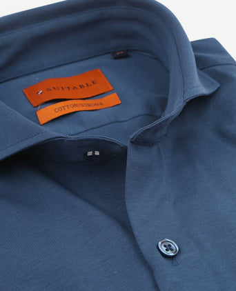 Suitable sorona overhemd denim blauw | Slim-fit