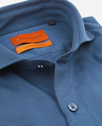 Suitable sorona overhemd denim blauw | Slim-fit