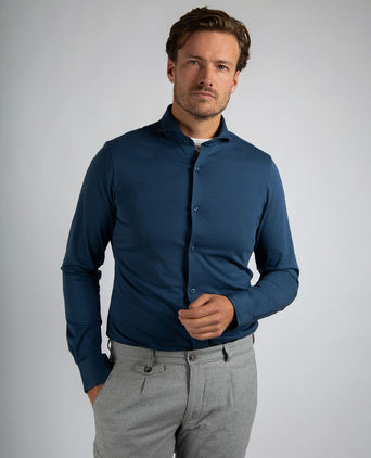 Suitable sorona overhemd denim blauw | Slim-fit