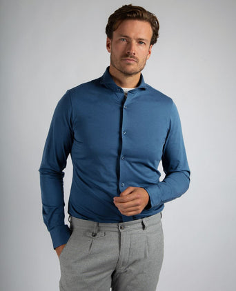 Suitable sorona overhemd denim blauw | Slim-fit