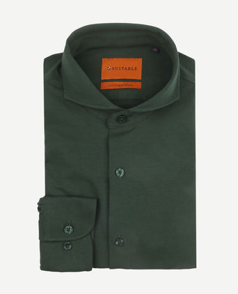 Suitable sorona overhemd donkergroen | Slim-fit