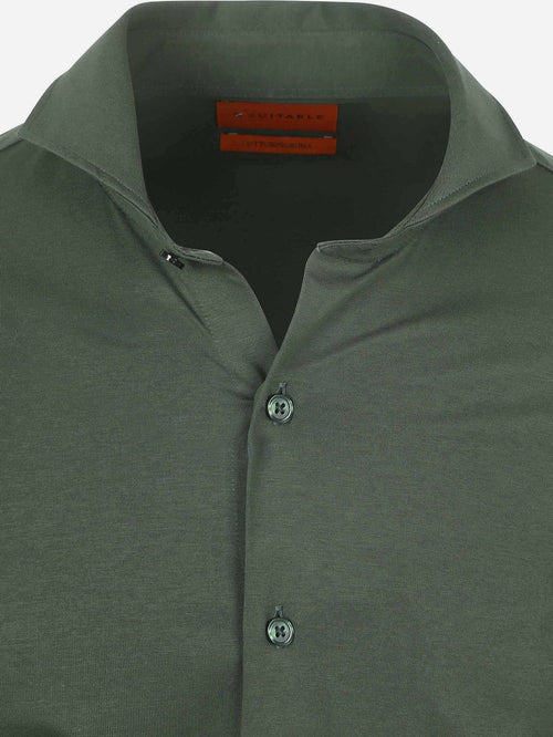 Suitable sorona overhemd donkergroen | Slim-fit