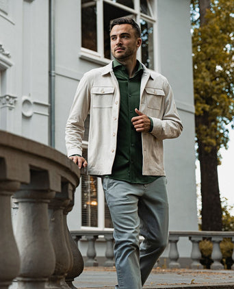 Suitable sorona overhemd donkergroen | Slim-fit