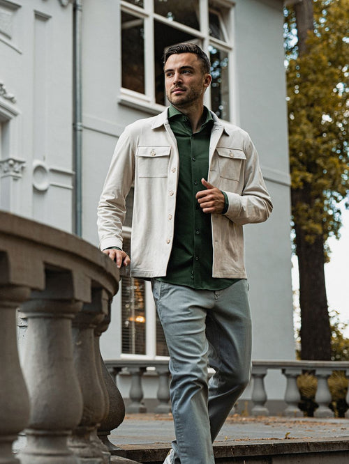 Suitable sorona overhemd donkergroen | Slim-fit