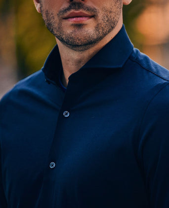 Suitable sorona overhemd donkerblauw | Slim-fit