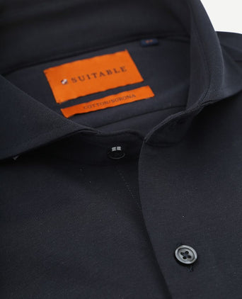 Suitable sorona overhemd donkerblauw | Slim-fit