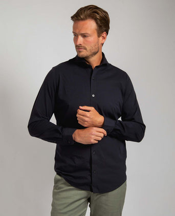 Suitable sorona overhemd donkerblauw | Slim-fit