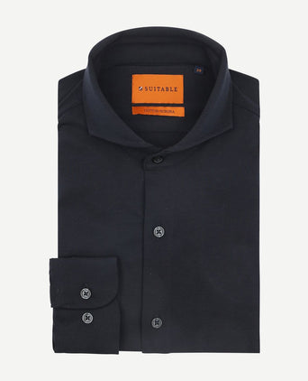 Suitable sorona overhemd donkerblauw | Slim-fit