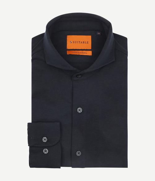 Suitable sorona overhemd donkerblauw | Slim-fit
