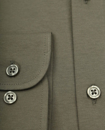 Suitable sorona overhemd olijfgroen | Slim-fit