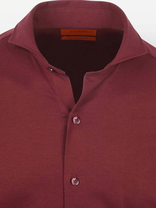 Suitable sorona overhemd wine rood | Slim-fit