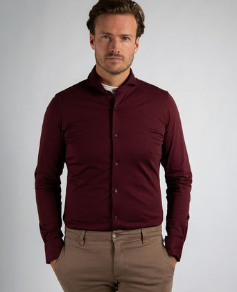 Suitable sorona overhemd wine rood | Slim-fit