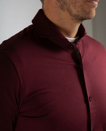 Suitable sorona overhemd wine rood | Slim-fit