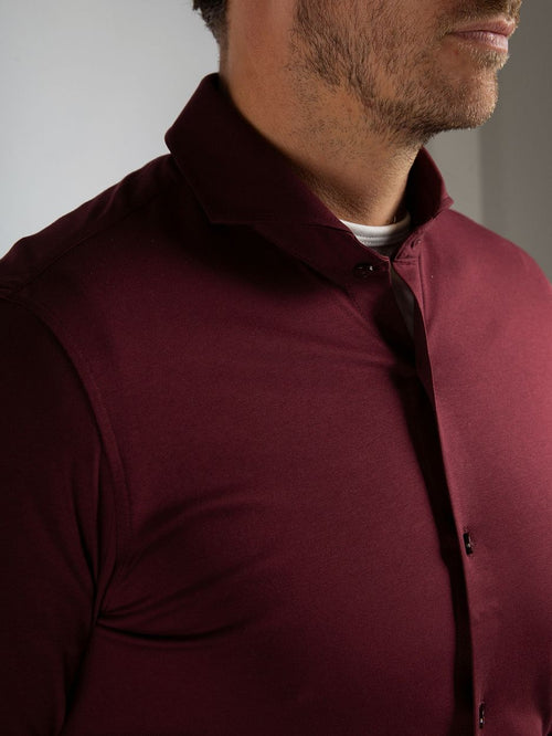 Suitable sorona overhemd wine rood | Slim-fit