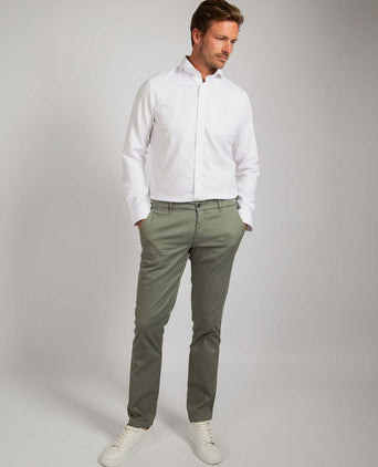 Suitable sorona overhemd gebroken wit | Slim-fit