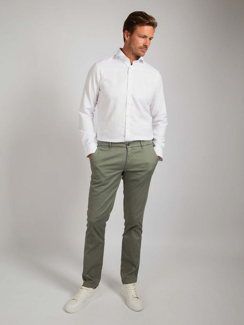 Suitable sorona overhemd gebroken wit | Slim-fit