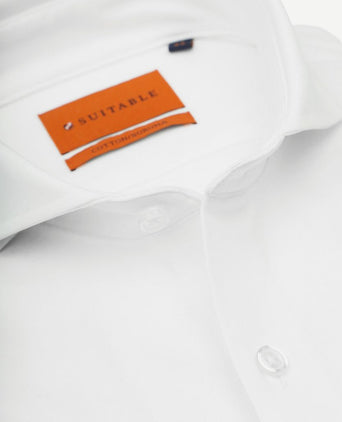 Suitable sorona overhemd gebroken wit | Slim-fit