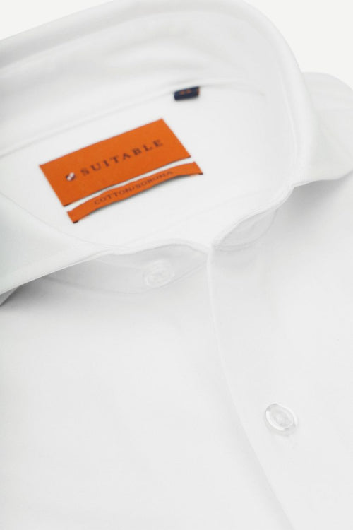 Suitable sorona overhemd gebroken wit | Slim-fit