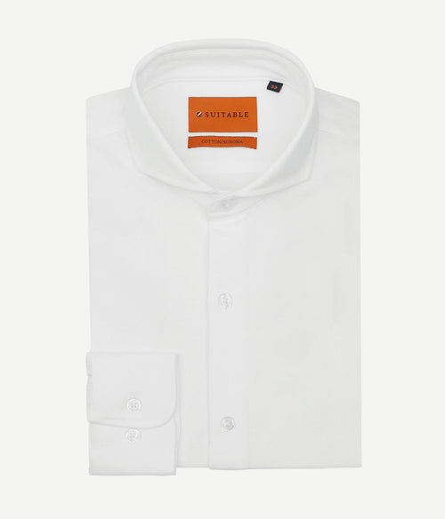 Suitable sorona overhemd gebroken wit | Slim-fit