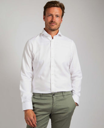 Suitable sorona overhemd gebroken wit | Slim-fit